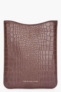 Marc By Marc Jacobs Espresso Croc embossed Leather Ipad Pouch for men