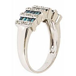 Yach 14k Gold 5/8ct TDW Blue and White Diamond Cocktail Anniversary