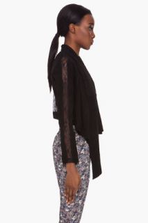 Haute Hippie Black Lace Suede Jacket for women