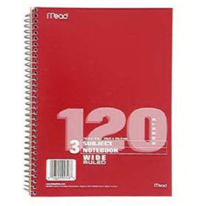 Mead 05746 120 Count White Spiral Notebook, Pack of 24