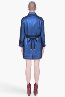 Marc By Marc Jacobs Blue Lamé Verushka Coat for women