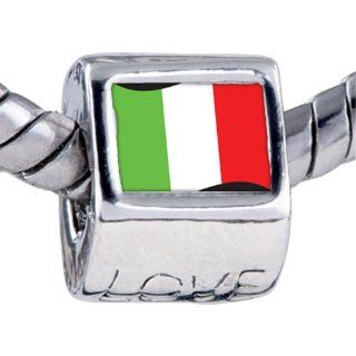 Pugster Italien Flagge Foto Liebe beads Fit Pandora element Char