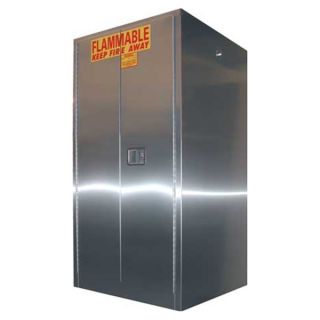 Securall A160 SS Flammable Safety Cabinet, 60 Gal., Silver