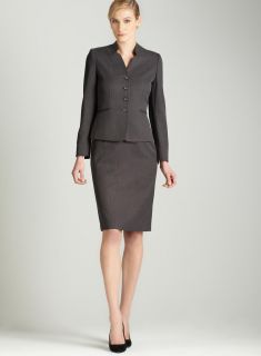 Tahari Grey four button skirt suit
