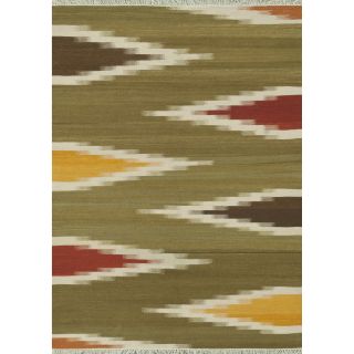 Zahra Hand Woven Green/ Multi Wool Rug (76 x 96) Today $497.99 Sale