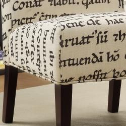 Decor Latin Script Linen Lounger Chair