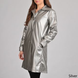 Excelled Womens Faux Leather Swing Coat