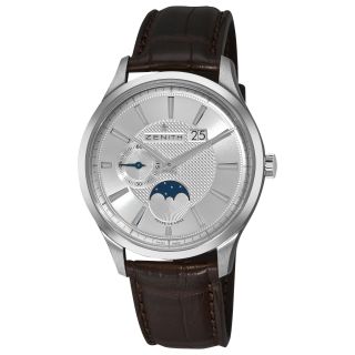 Zenith Mens CaptainElite Silver Dial Moon Phase Automatic Watch