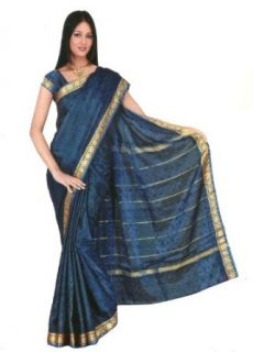 Bollywood Sari Kleid Regenbogen Blau Bekleidung