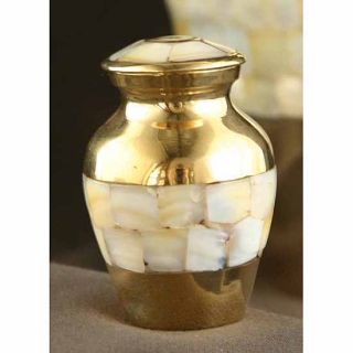 Mother of Pearl Small Keepsake Brass Urn Today $35.99
