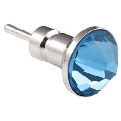 Light Blue Diamond Headset Dust Cap for Apple iPhone/ iPod
