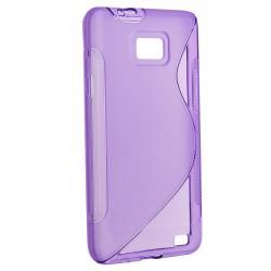 Dark Purple S Shape TPU Rubber Case for Samsung Galaxy S2 AT&T i777