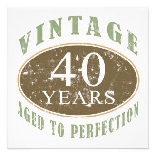 Vintager 40. Geburtstag Individuelle Ankündigungen